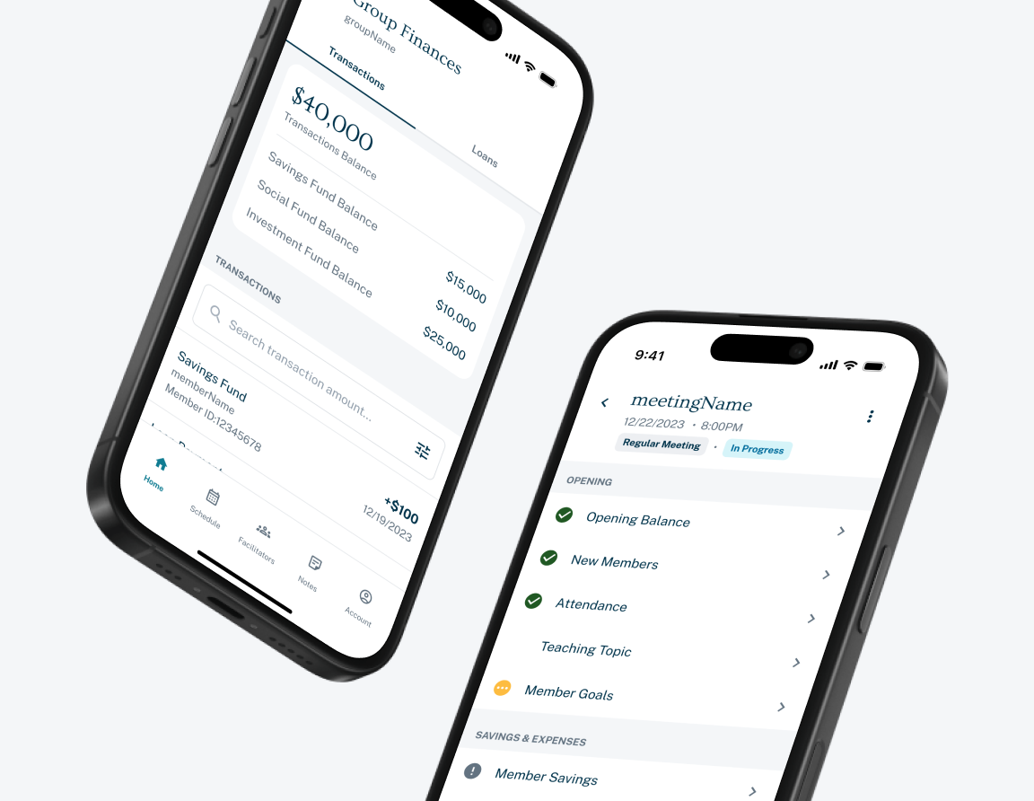 Group finance manager — iPhone mockups